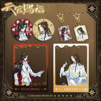 Anime KeyChain Tian Guan Ci Fu Badge Eyeberry Keyring Heavenly God Blesses The People Xie Lian Hua Cheng Pendant Photo Card Gift