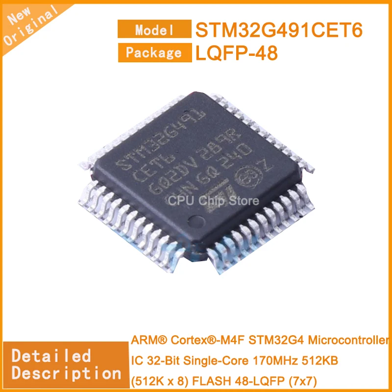 5Pcs/Lot New Original STM32G491CET6 STM32G491  Microcontroller IC 32-Bit Single-Core 170MHz 512KB (512K x 8) FLASH 48-LQFP (7x7)