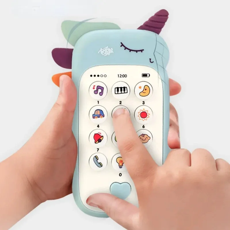 Juguetes De Teléfono de simulación de dibujos animados para niños, máquina de cuentos de Educación Temprana, aprendizaje bilingüe, sonido, animales