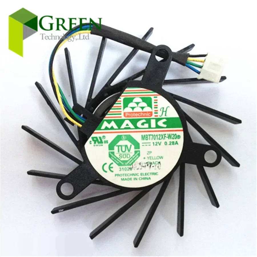 Original MAGIC MBT7012XF-W2012V 0.28A 36x48x52MM For NVIDIA 9600GT 9800GT Graphics Card Fan Blade 4Wire