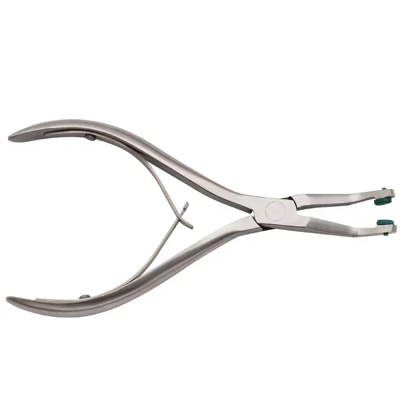 Stainless Steel Dental Crown Plier Remover with Green Rubber Tipped Durable Dentistry Tools