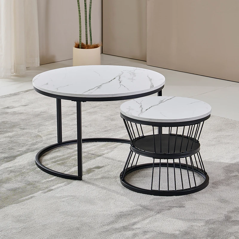 

Brand Slate Luxury Coffee Tables Living Room Grey Simplicity Modern Coffee Tables Round Legs Metal