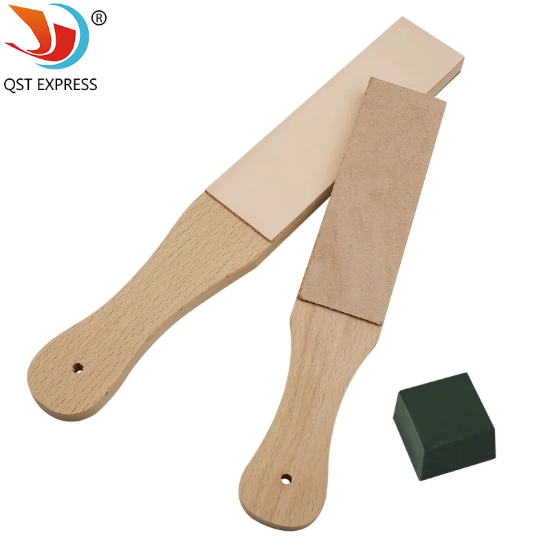 DIY Lederwerkzeug-Schärfbrett mit Schärfpaste, Rotationsschneider, Pflanzlich Gegerbtes Leder Pflegeset für Handwerker