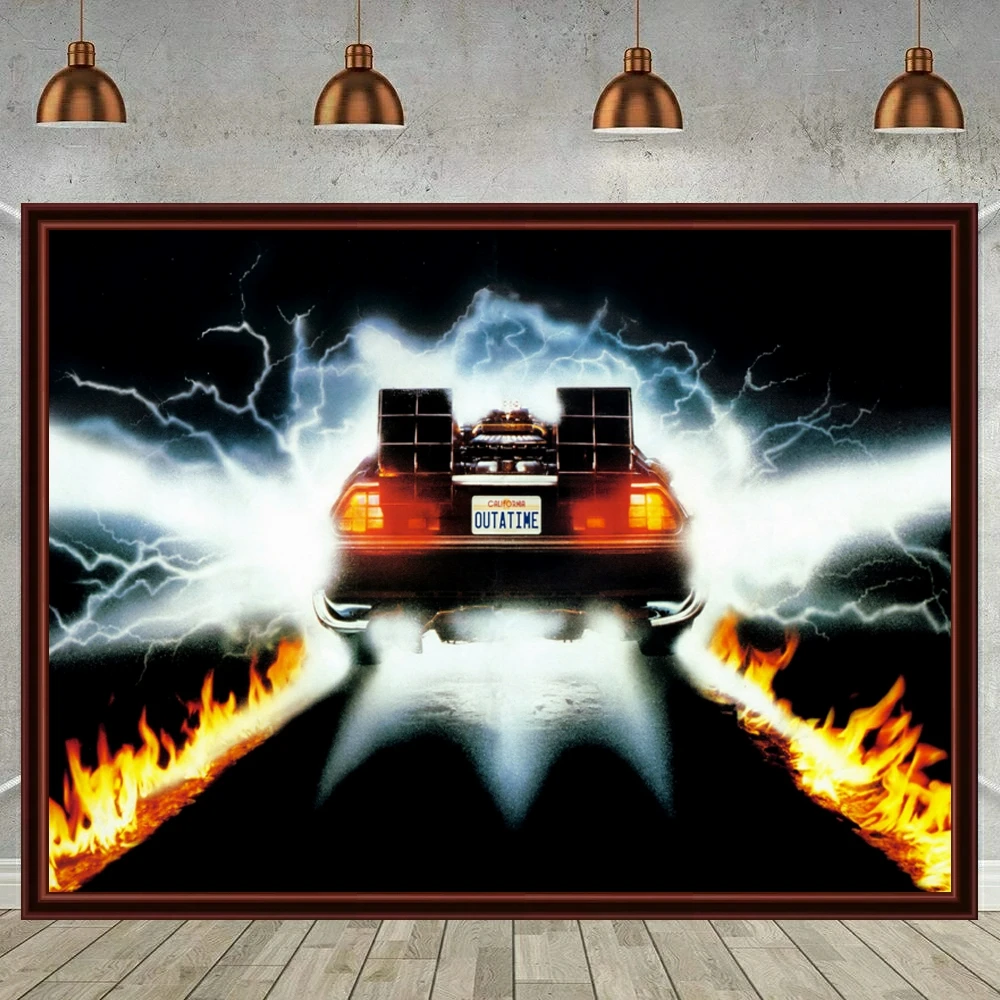 Back To The Future Movie Car 5D AB Diamond Painting Embroidery Mosaic Cross Stitch Craft Handmade Rhinestones Home Decor Gift