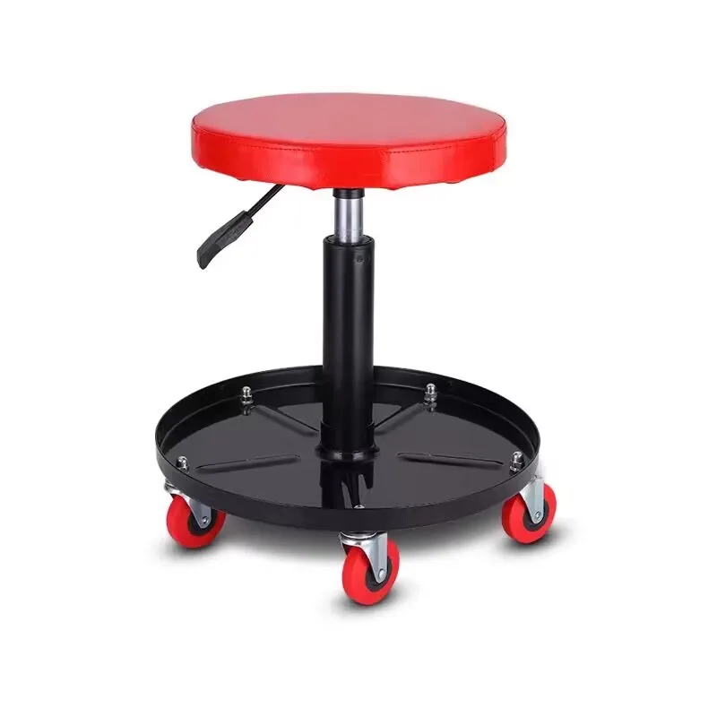 Padded Adjustable Mechanic Stool with Tool Tray Storage 300 Pound Capacity Pneumatic Rolling Mechanic Stool