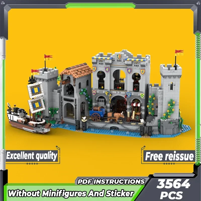 Knights' Castle Alternative Model Moc Building Bricks Fortified Port Technology Blocks Gifts Christmas Toys DIY Sets Assembly