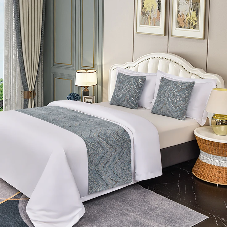 Simple Modern High Precision Brocade Jacquard Hotel Bedspread Bed Runner Bed Cover Towel Bed Flag for Home Hotel Decorations