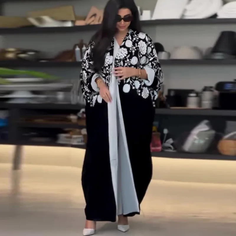 

Autumn 2024 Loose Long Dr Color Blo Women's Faion Cross-Border plus Size Maxi Dr Polyester Material Regular Thin