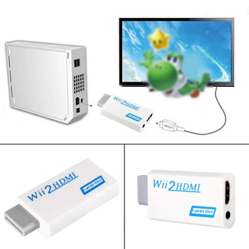 لـ Wii إلى HDMI 720P/1080P محول ترقية 3.5 ملم مخرج الصوت والفيديو