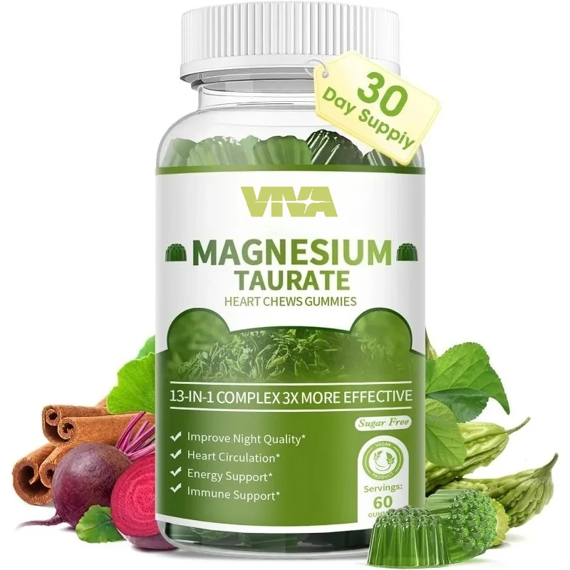 Gomitas de taurina y magnesio que contienen remolacha, ácido alfa lipoico, canela, suplementos de alta absorción, gomitas con sabor a matcha