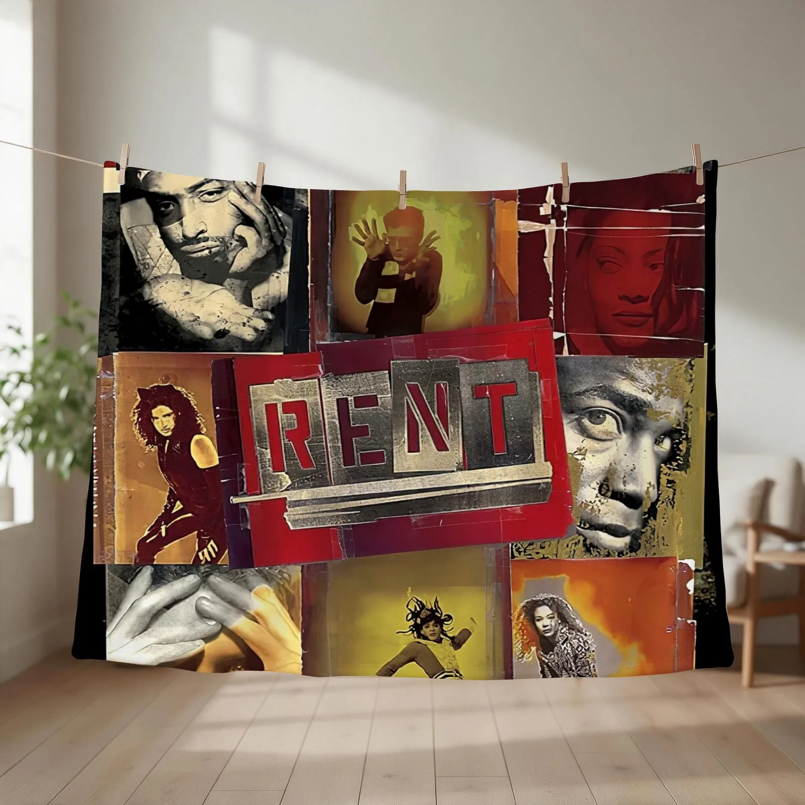 Vintage Rent Rock Musical, Signed By Complete Original Cast 1996 Throw Blanket
