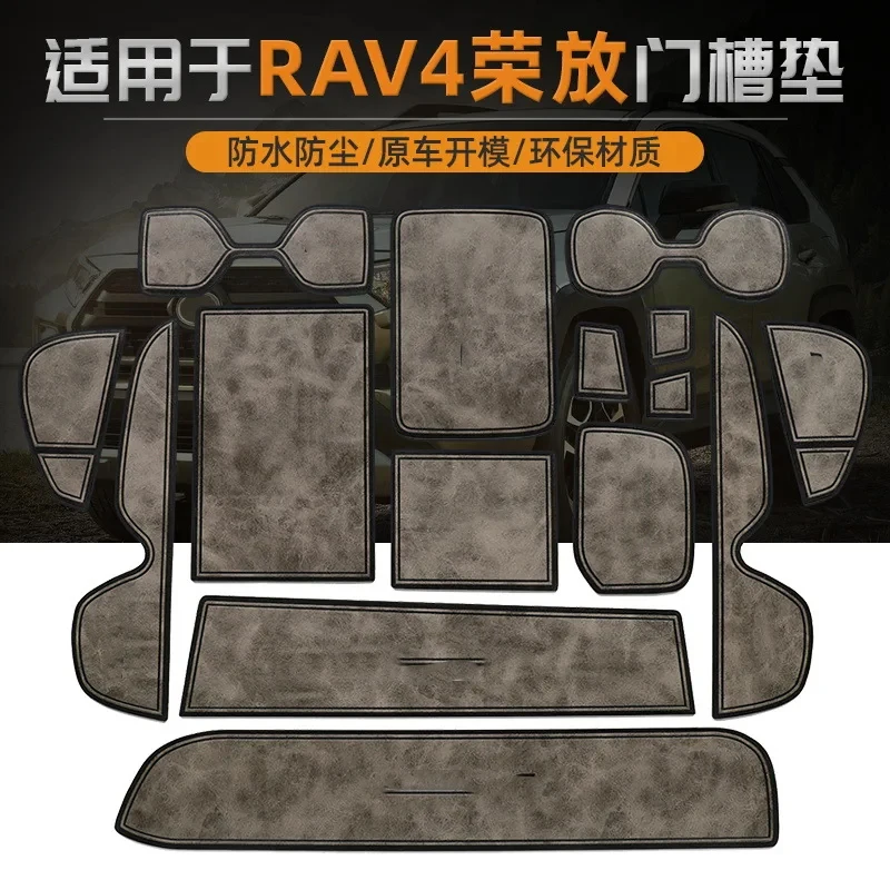 

Car Door Groove Mat Cup Mat for Toyota RAV4 2020 2021 2022 2023 Center Console Storage Box Mats Auto Gate Slot Cup Holder Pad