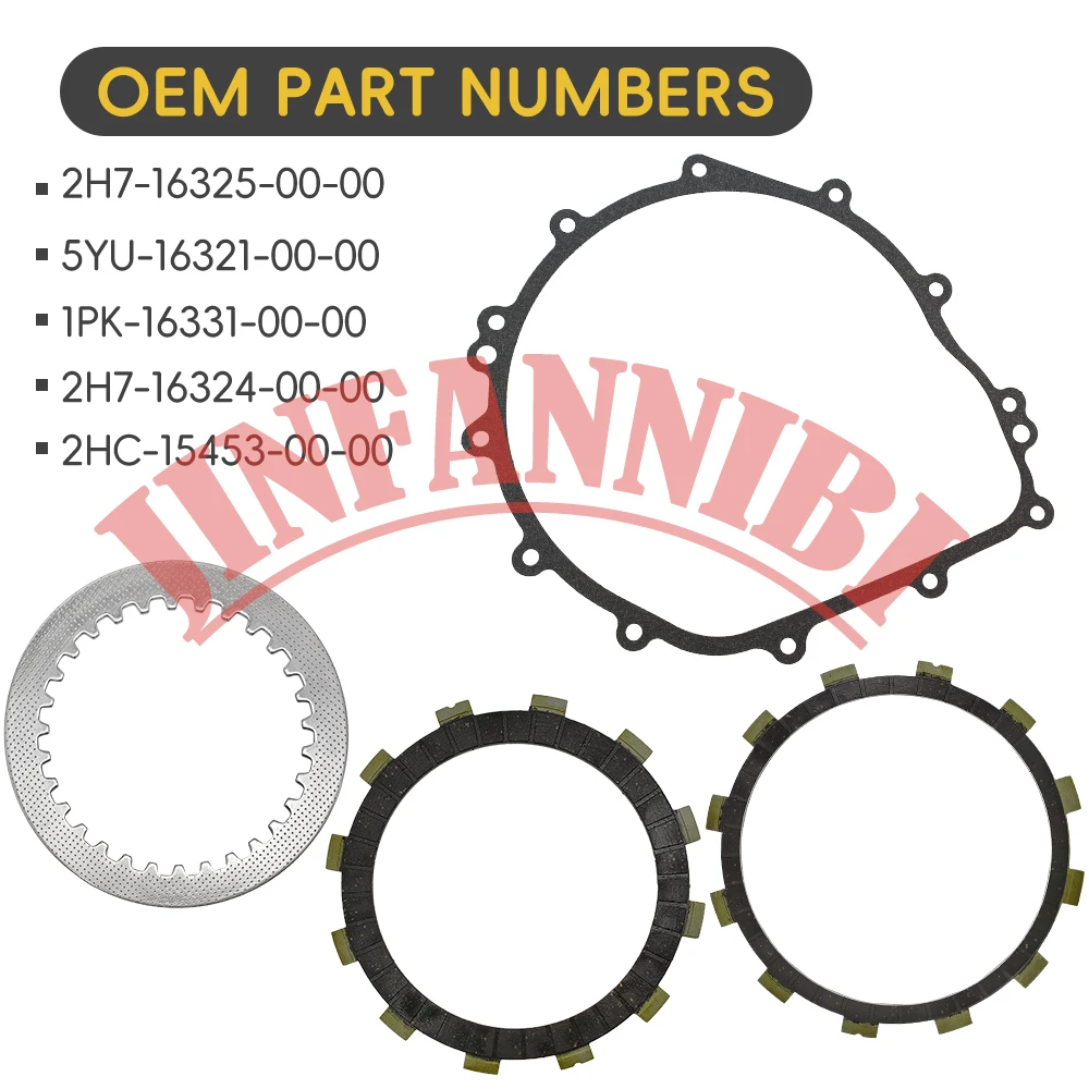 For Yamaha YXZ1000R 2017 2018 2019 2020-2022 2023 Clutch Friction Steel Plates Kit w/ Cover Gasket