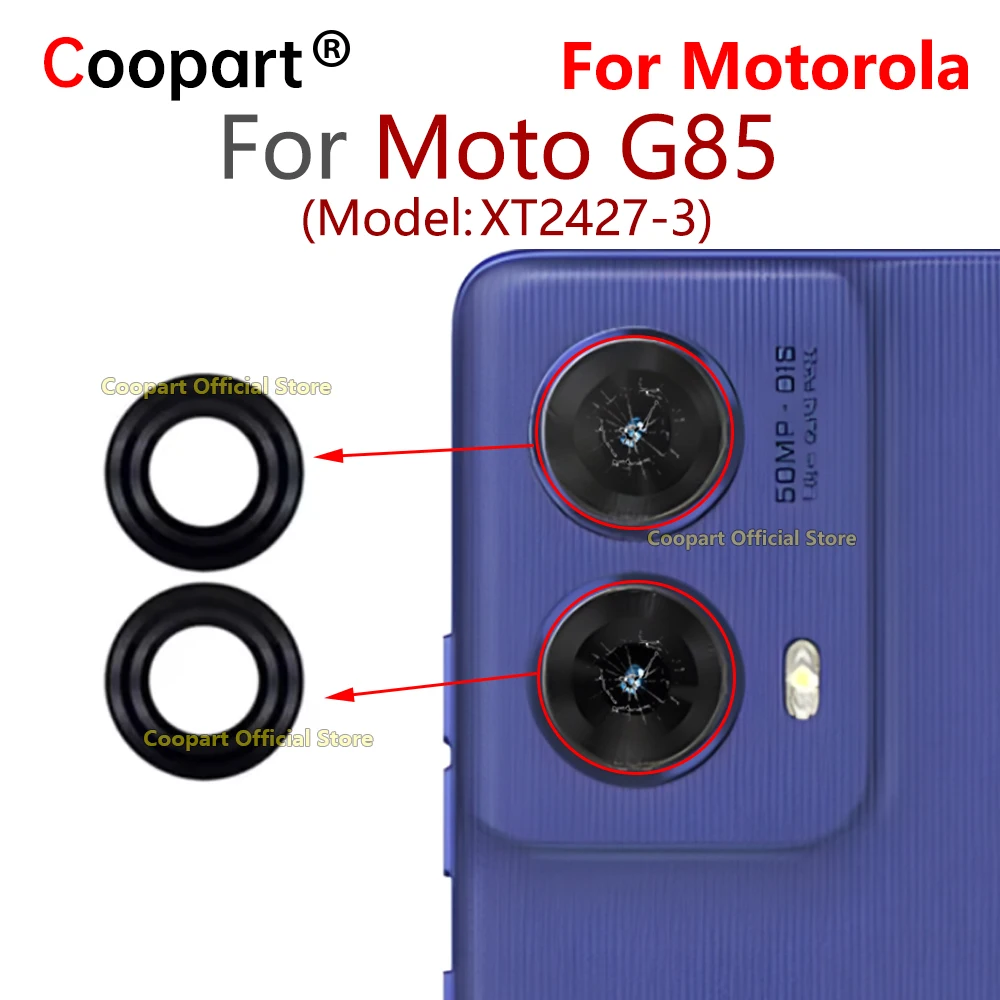 Coopart 후면 카메라 렌즈 유리 커버, 모토로라 모토 G85 XT2427-3, 접착 스티커 포함, 수리 부품, 신제품