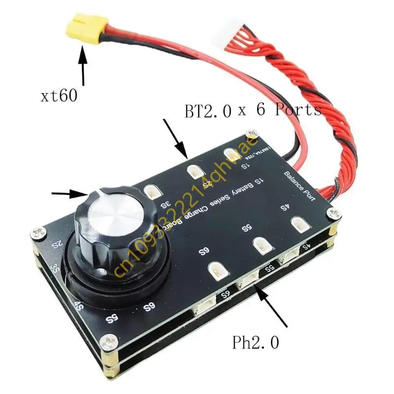 1S Battery Charging Board Board 6 Port XT60 Input Plastic for PH2.0 BT2.0 / GNB27 1S FPV Monitoring