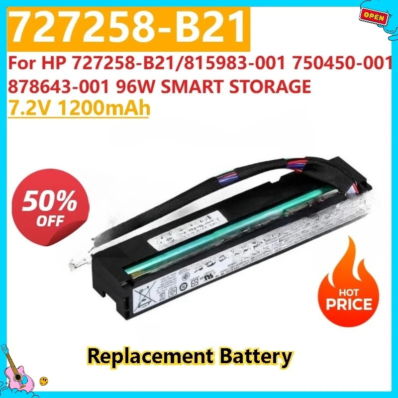 

High Quality 7.2V 1200mAh Replacement Battery for HP 727258-B21/815983-001 750450-001 878643-001 96W SMART STORAGE