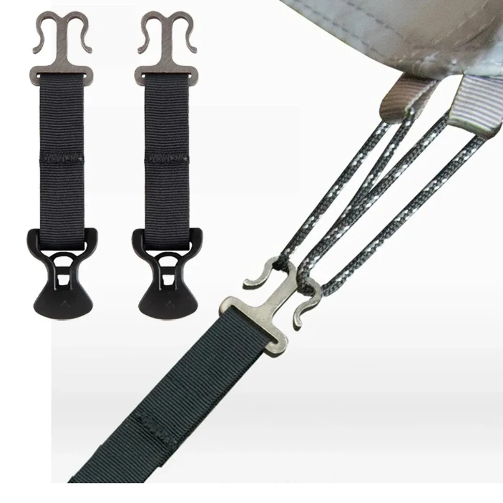Outdoor Canopy Adjustable Stainless Sheep Horn Hook Rope Tent Build Lightweight Portable Fixator Wind Rope Camping Equipment