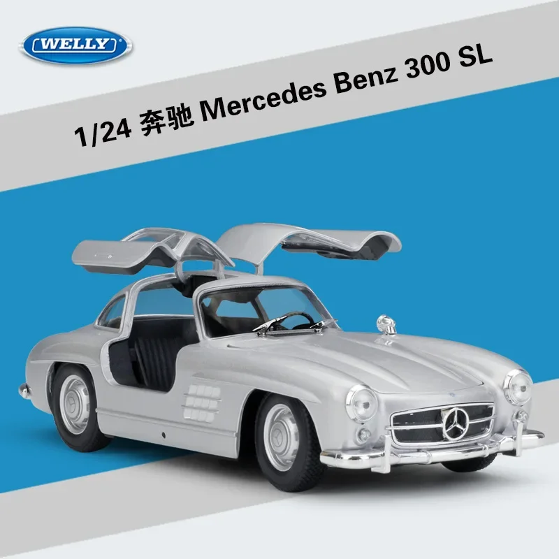 

Модель автомобиля WELLY 1:24 Benz 300SL SLS из литого под давлением сплава, детские игрушки и подарки