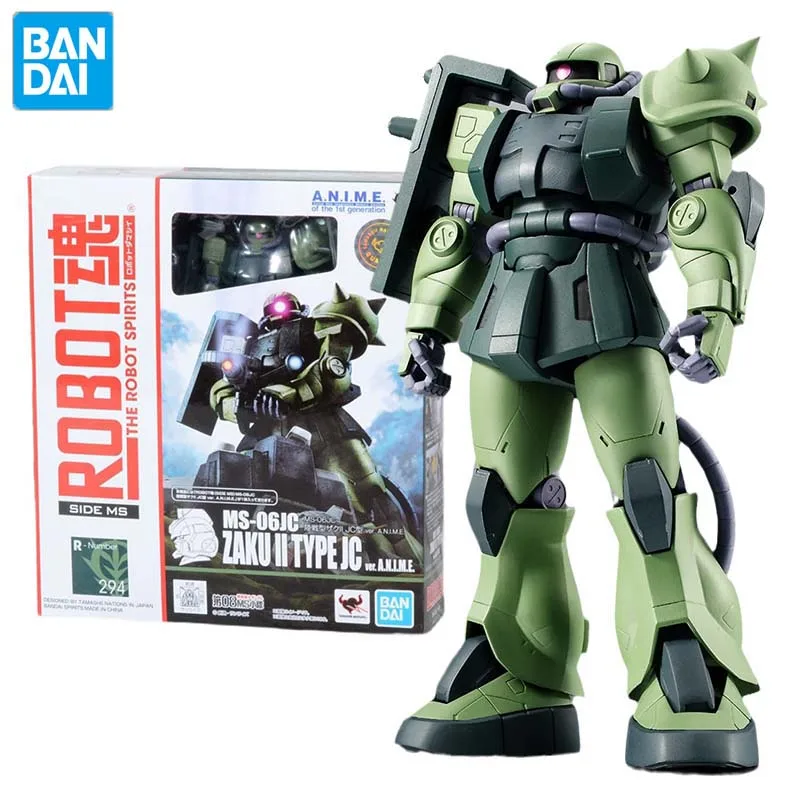 Bandai Genuine Gundam Model Garage Kit Robot Spirits Series MS-06JC Zaku 2 JC Anime Action Figure Toys for Boys Collectible Toy