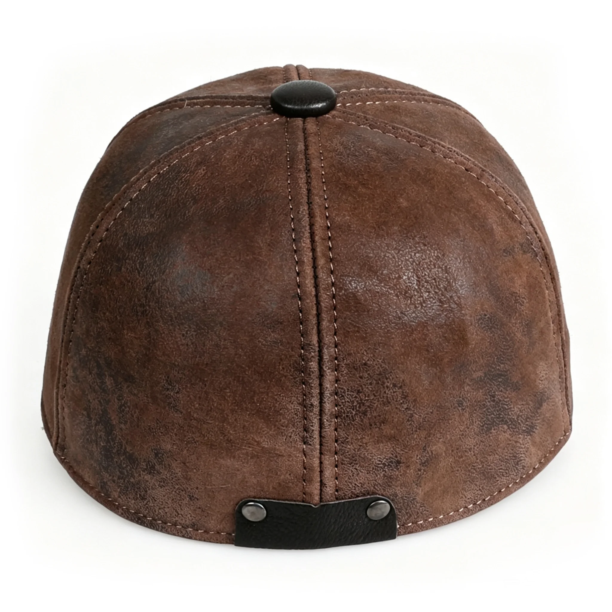 BOONJOVIA Unisex Vintage Washed Distressed Genuine Suede Leather Baseball Cap Real Leather Hats For Men Women