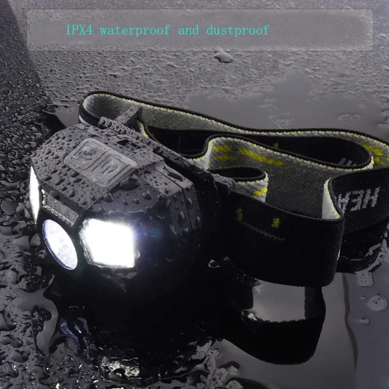 USB Charging Tactical Helmet Light Induction Headlamp Waterproof Signal Lamp FAST Helmet Headlamp Hunting Headlight