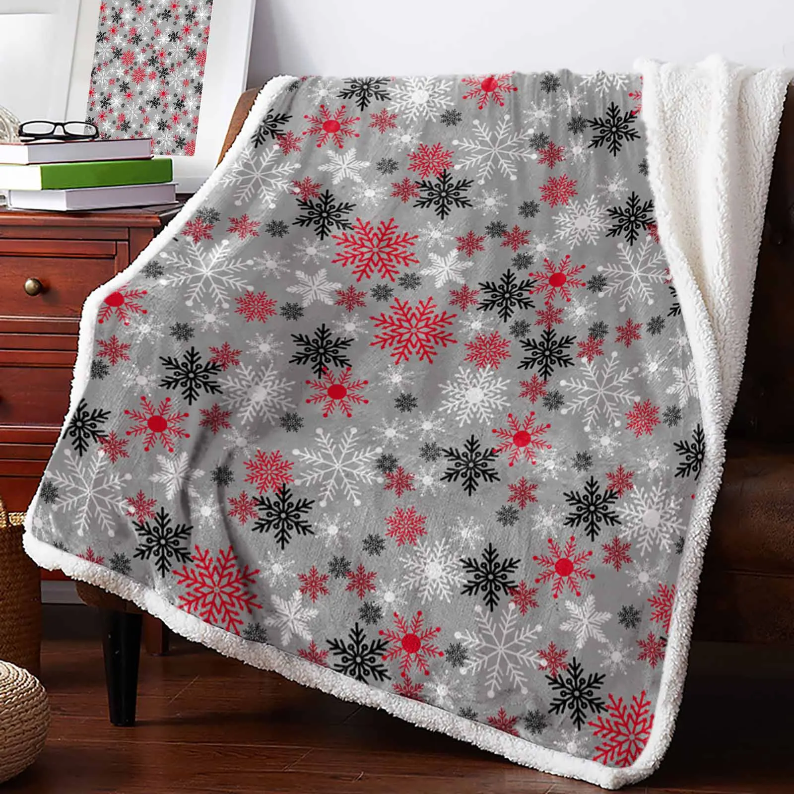 Christmas And Winter Pink Cashmere Blanket Warm Winter Soft Throw Blankets For Beds Sofa Wool Blanket Bedspread