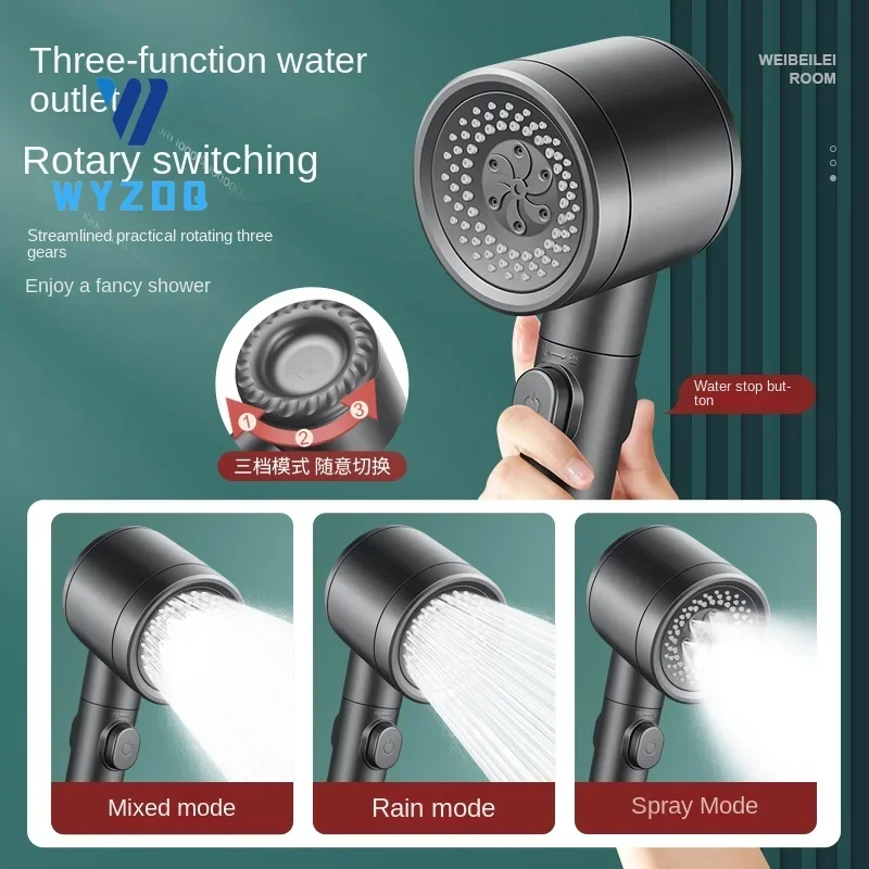 3 Modes 5 IN 1 Shower Head High Pressure Water Saving Massage Portable Filter Shower Hook Hose Bathroom Accessories Shower Head