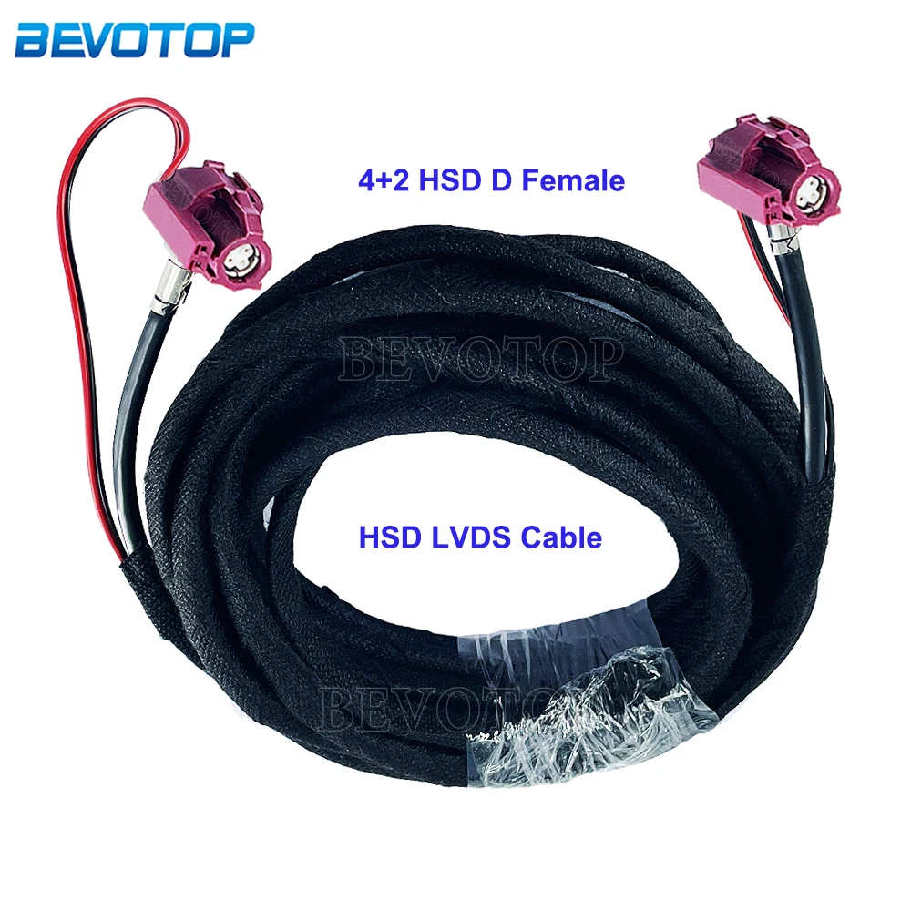 4+2 Pin Double HSD Code D Female 90 Degree Jack Connector High Speed DataTransmission Harness Wire LVDS Cable