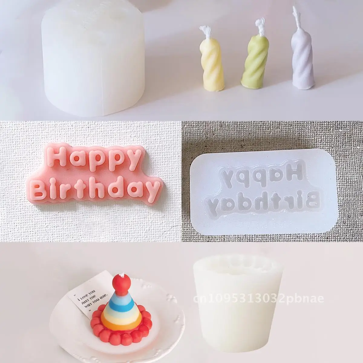

Candle Flip Sugar Silicone Mold Blessing Cake Decorative Mold