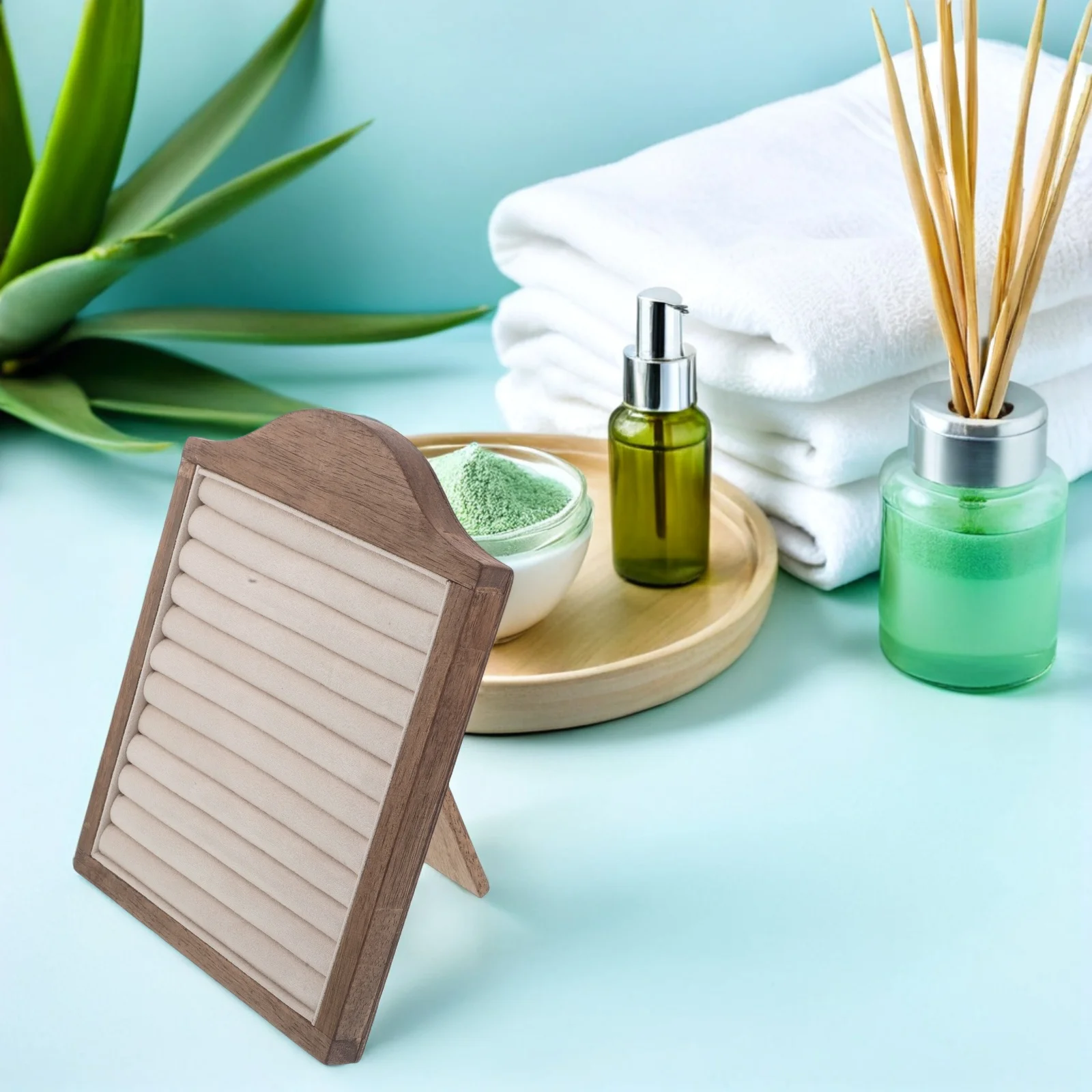 Wood Jewelry Display Stand Multi Layer Solid Wood Ring Holder Stable Non Slip Base Organizer Rings Earrings Display for Store