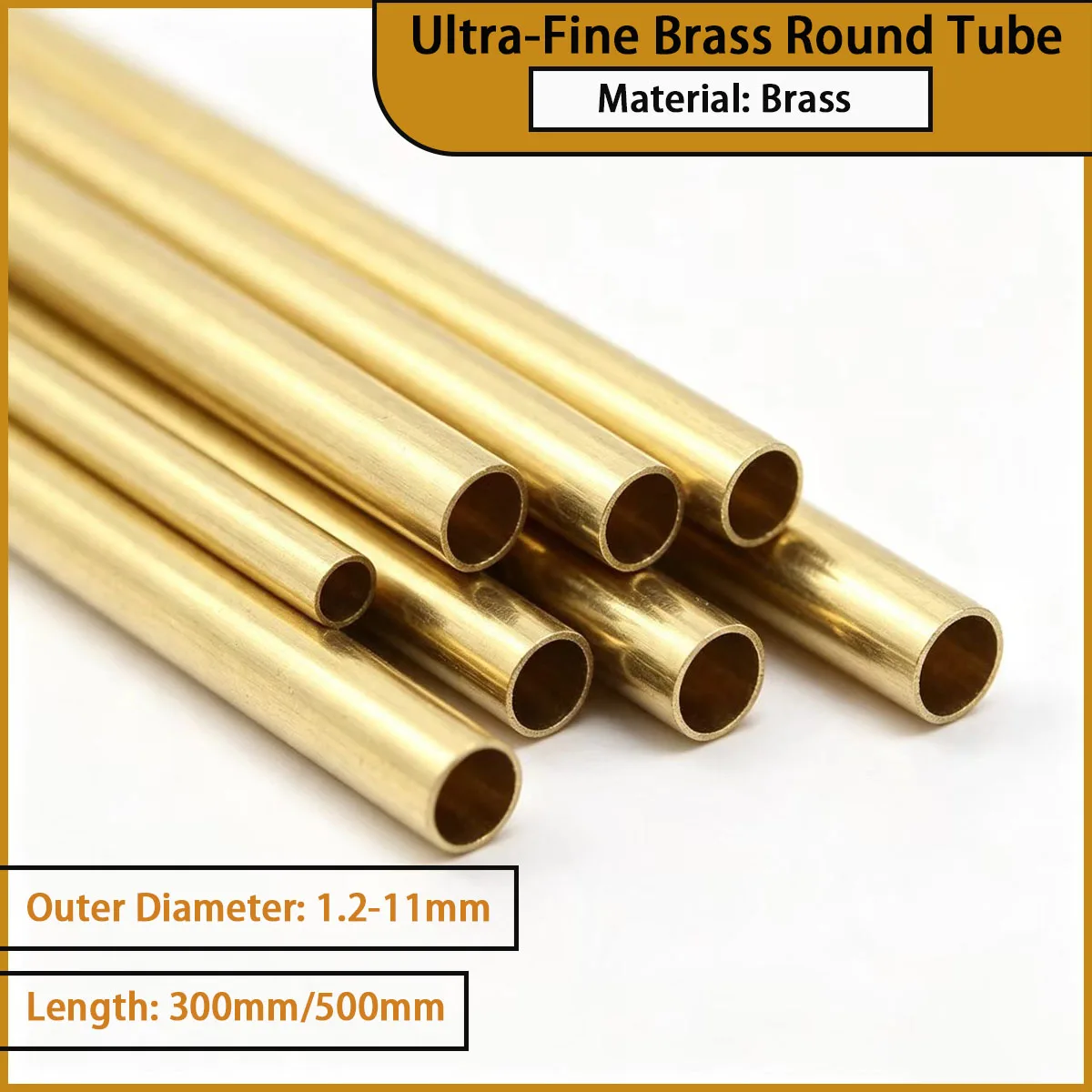 Ultra‑Fine Brass Round Tube OD 1.2‑11mm Hollow Brass Tubing for Precision Instruments Sensing Components Micro Equipment Process