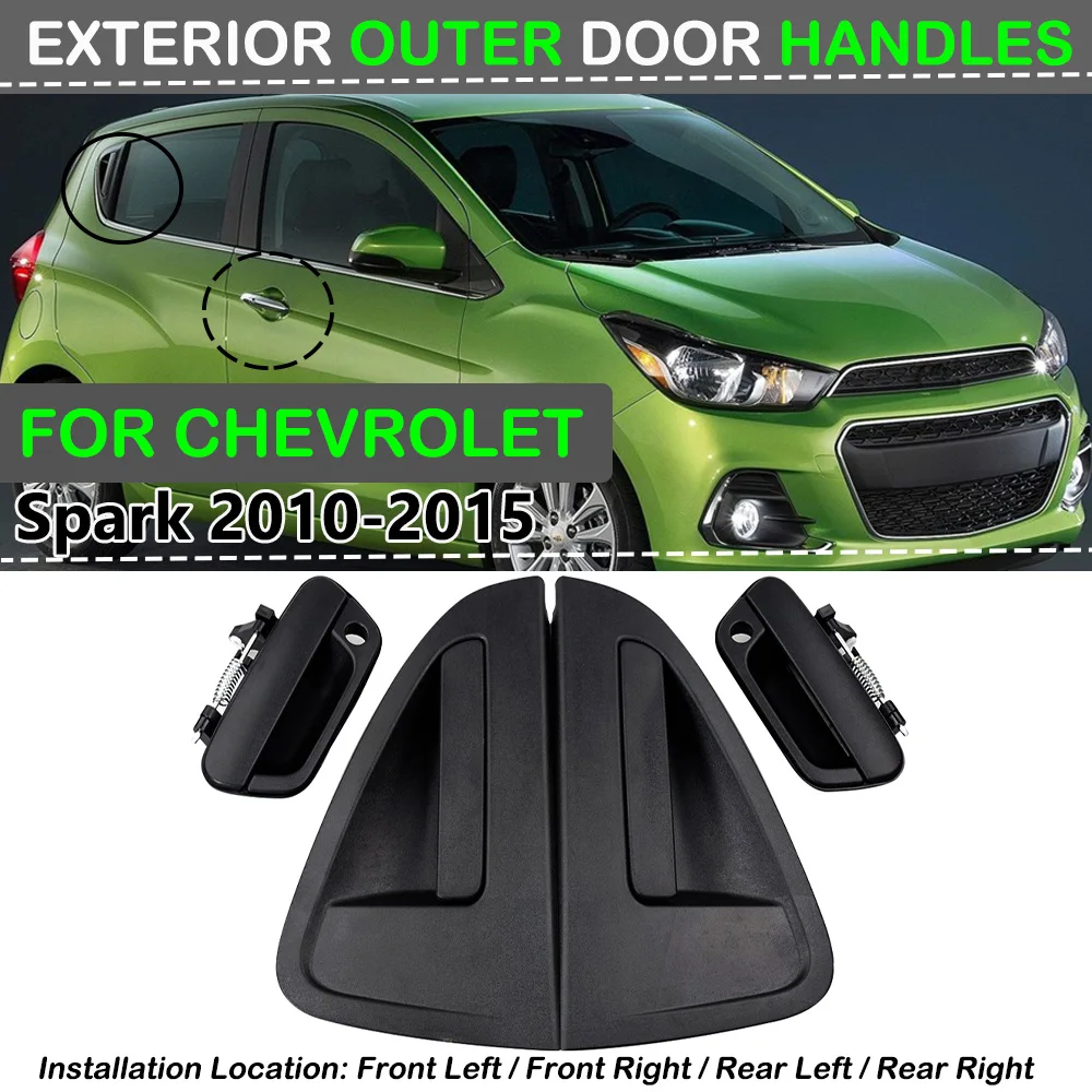 Poignée De Porte Extérieure Droite Pour Chevrolet Spark 2013-2015 - Référence OEM 995987921 - Plastique Et Métal - Noir
