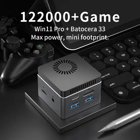 좋은! PS2/PS1/WII/SS/N64 Win11 PRO 4K UHD 게임 플레이어용 슈퍼 콘솔 X LBox 레트로 비디오 게임 콘솔 122000 + 게임