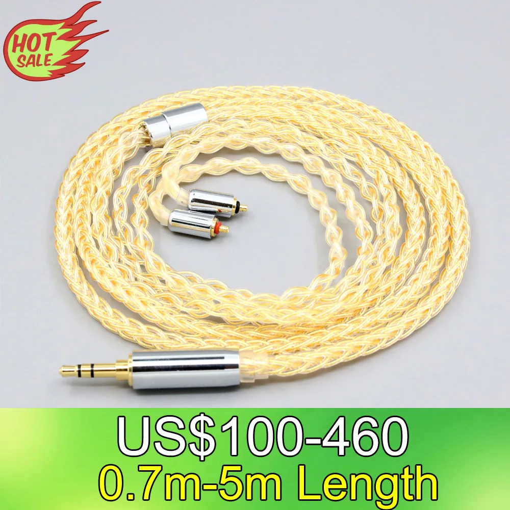 

LN008425 8 Core 99% 7n Pure Silver 24k Gold Plated Earphone Cable For UE Live UE6Pro Lighting SUPERBAX IPX