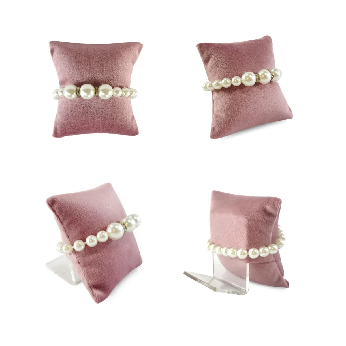 Multi-Color Velvet Jewelry Display Pillow - Watch Bracelet Bangle Anklet Organizer Hand-held Fashion Accessory Holder