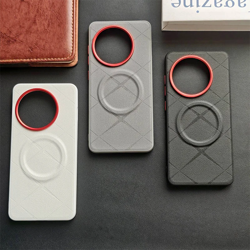 

Чехол для OnePlus 13 13R ACE 5 Pro, роскошный чехол из искусственной кожи с магнитной беспроводной зарядкой, защитный чехол для One Plus 13 Shell