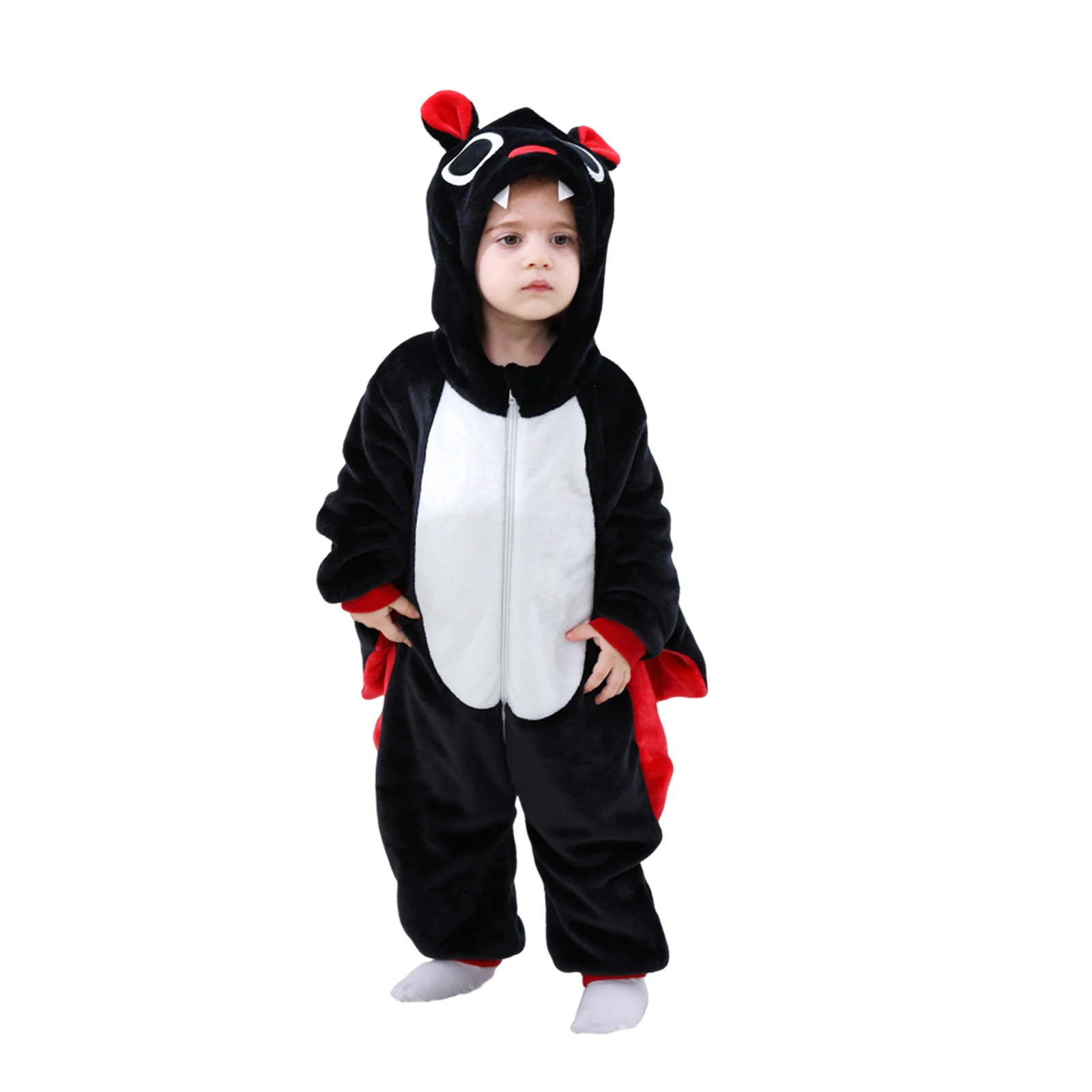 

Halloween Baby Bat Costume Long Sleeve Hooded Animal Romper Jumpsuit Cosplay Costume for Boys Girls