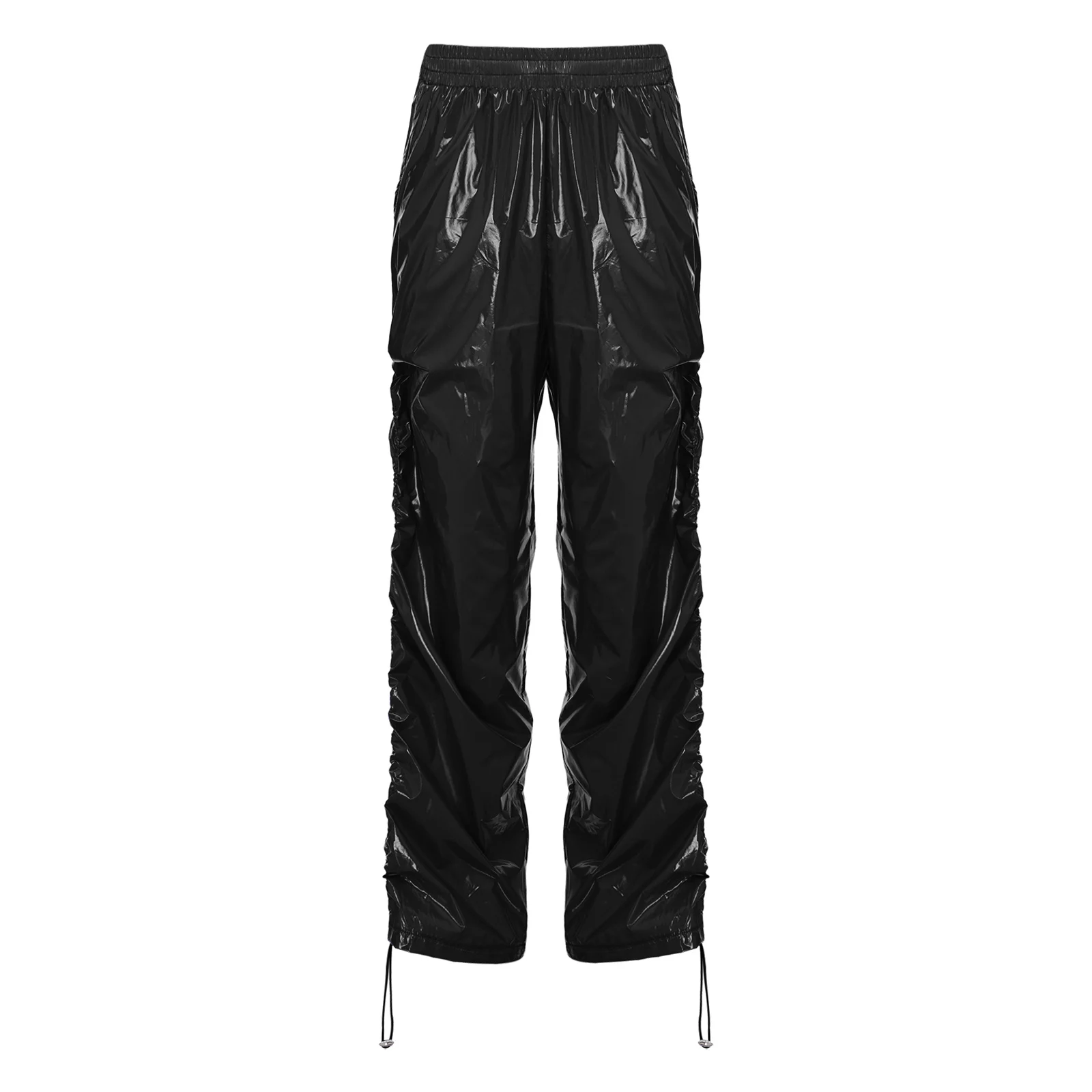 

Женские брюки для клубных вечеринок, музыкальных и джазовых танцев, водонепроницаемые, в стиле карго, с боковыми швами, на шнурке, с эластичным поясом, комбинезон-брюки с карманами