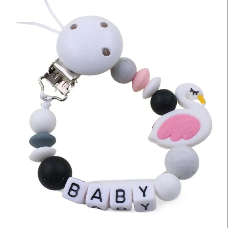 Nieuwe Baby Bijtring Speelgoed Baby Boy Meisje Fopspeen Houder Chain Veilige Anti-Dropping Chew Silicone Kralen Baby Fopspeen Clip