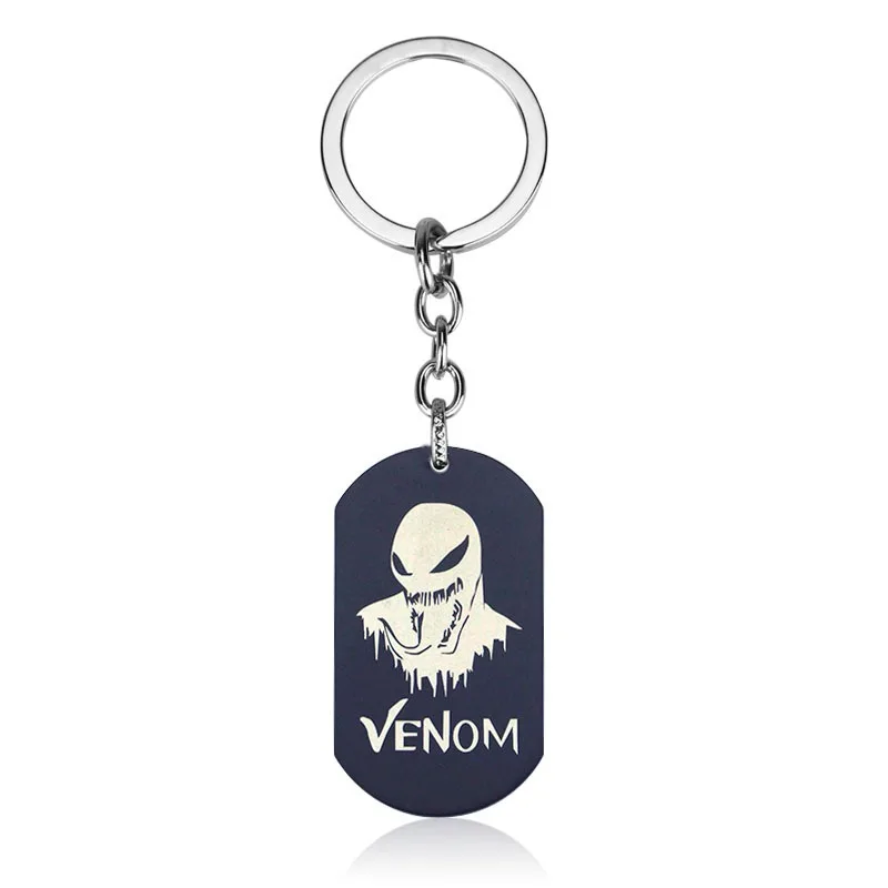 Nieuwe Marvel The Avengers Venom Film Randapparatuur Creatieve Vierkante Auto Sleutelhanger Keten Schooltas Decoratie Hanger Gift Groothandel