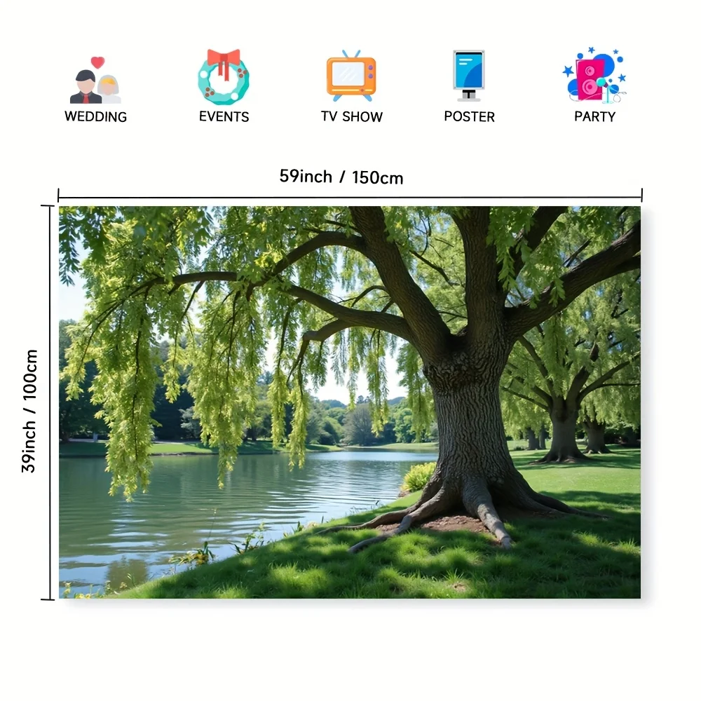 Serene Lake Tree Nature Scenic Wall Tapestry for Living Room Bedroom Decor Peaceful Landscape Art Hanging Blanket HomeDecoration