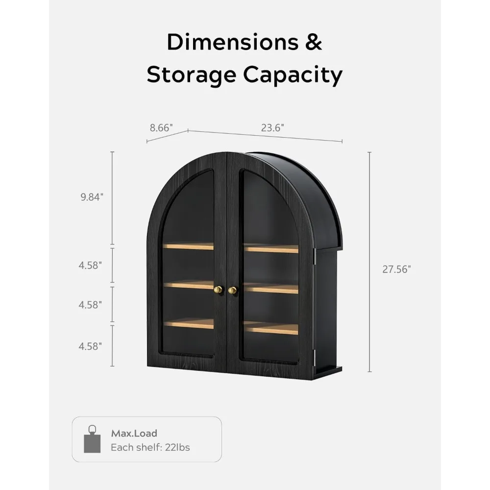 خزانة طبية معاصرة مثبتة على الحائط مع باب أكريليك للحمامات الكبيرة