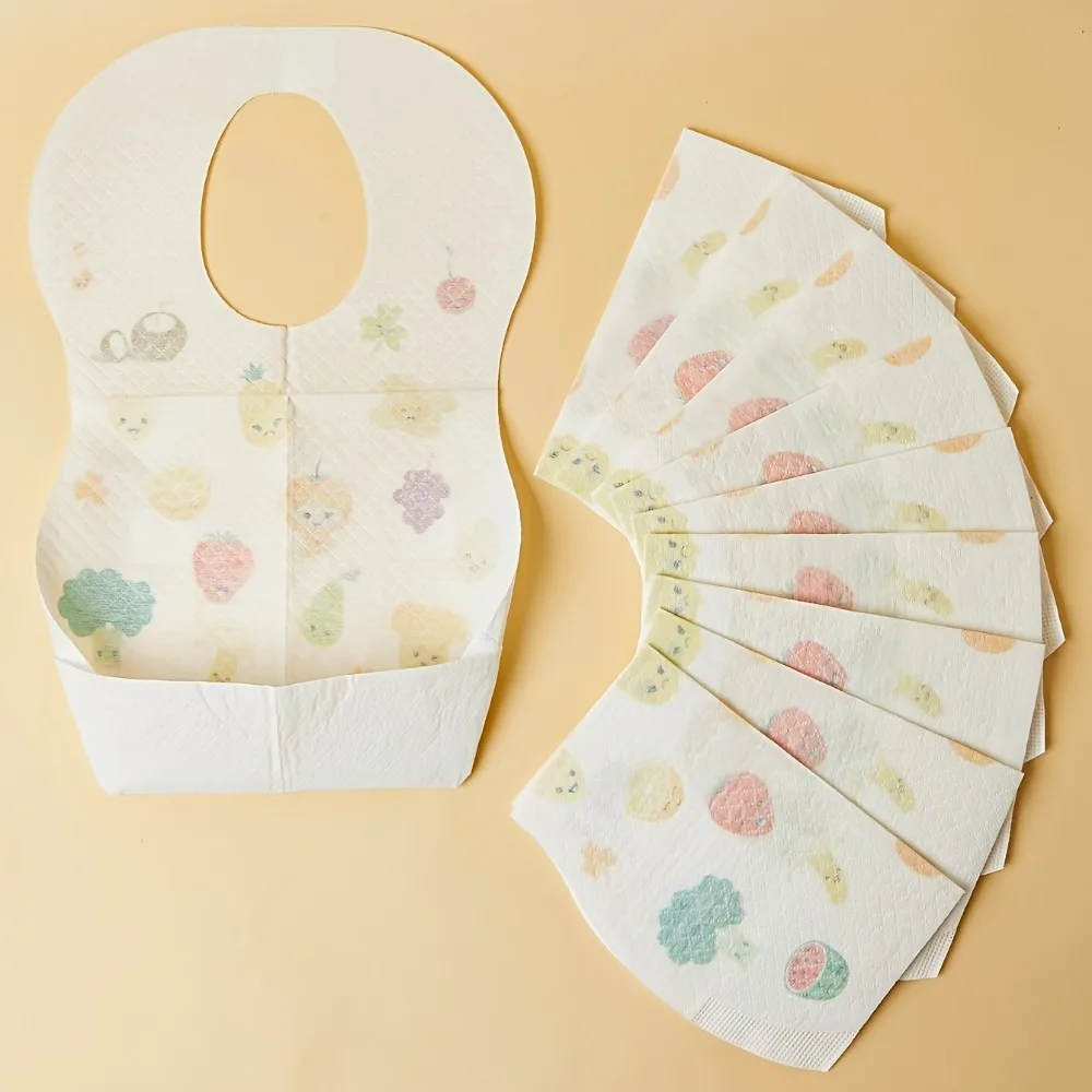 

10Pcs Baby Cute Cartoon Printed Disposable Feeding Bibs, Portable Waterproof Bibs, Perfect for Feeding, Traveling Outdoor Use