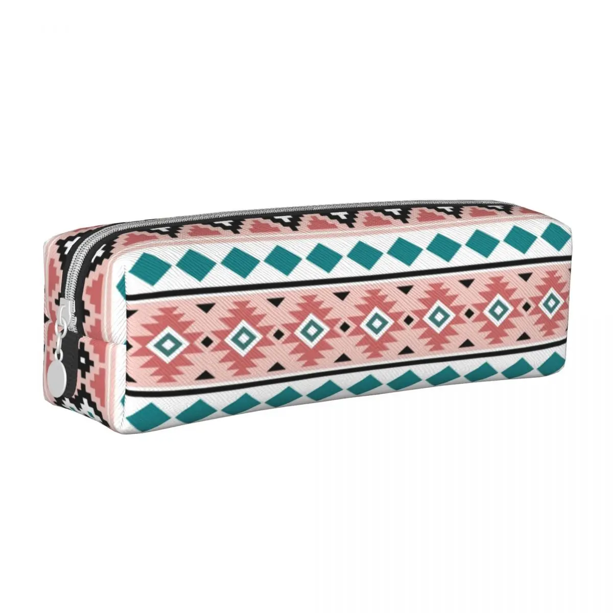 Boho Bohemian Pencil Case Classic Aztec Pattern IIIb Pinks Pen Bags Student Large Storage School Supplies Gifts Pencil Box