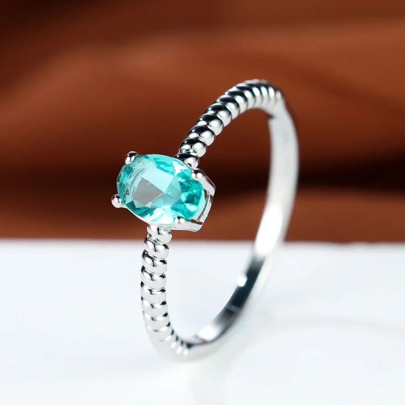 2026 New Europe and America Simple Oval Zircon Fried Dough Twists Ring Fried Dough Twists Arm Small Daily Women's Jewelry