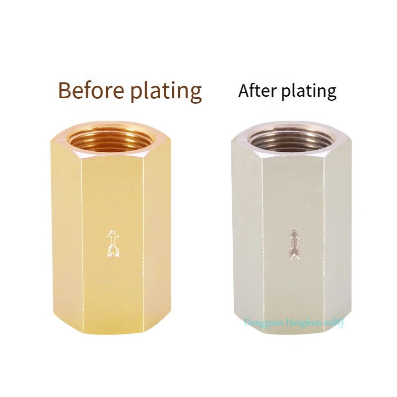 Pneumatic Check Valve Hexagonal Nickel Plated Brass, 1/8" 1/4" 3/8" 1/2" 1in Female Thread One-Way Air Control Valve