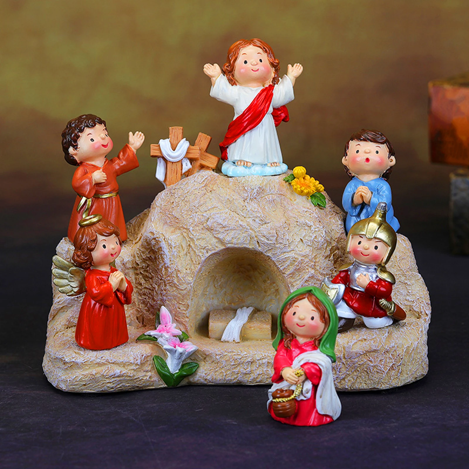 Jesus Ascension Scene Decoration Christmas Easter Gifts Resin Crafts Easter Decorations Easter Resurrection Scene Set