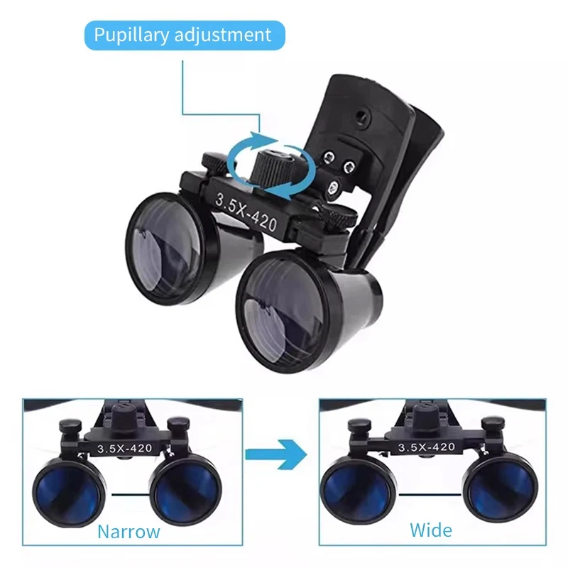 2.5X 3.5X Dental Loupe Dentist Binocular Magnifier Pupil Adjustable Magnifying Glass for Medical Oral ENT Examination