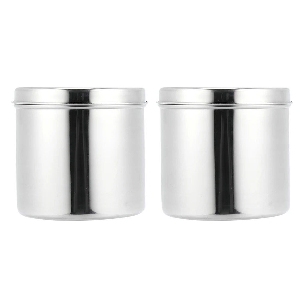 

2Pcs Stainless Steel Sterilization Container Cotton Ball Holder Disinfection Jar Suitable for Clinic Laboratory Home