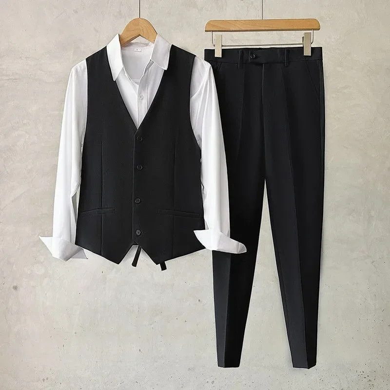 O453Casamento Groomsmen Uniformes, camisas e calças, ternos irmãos, inverno